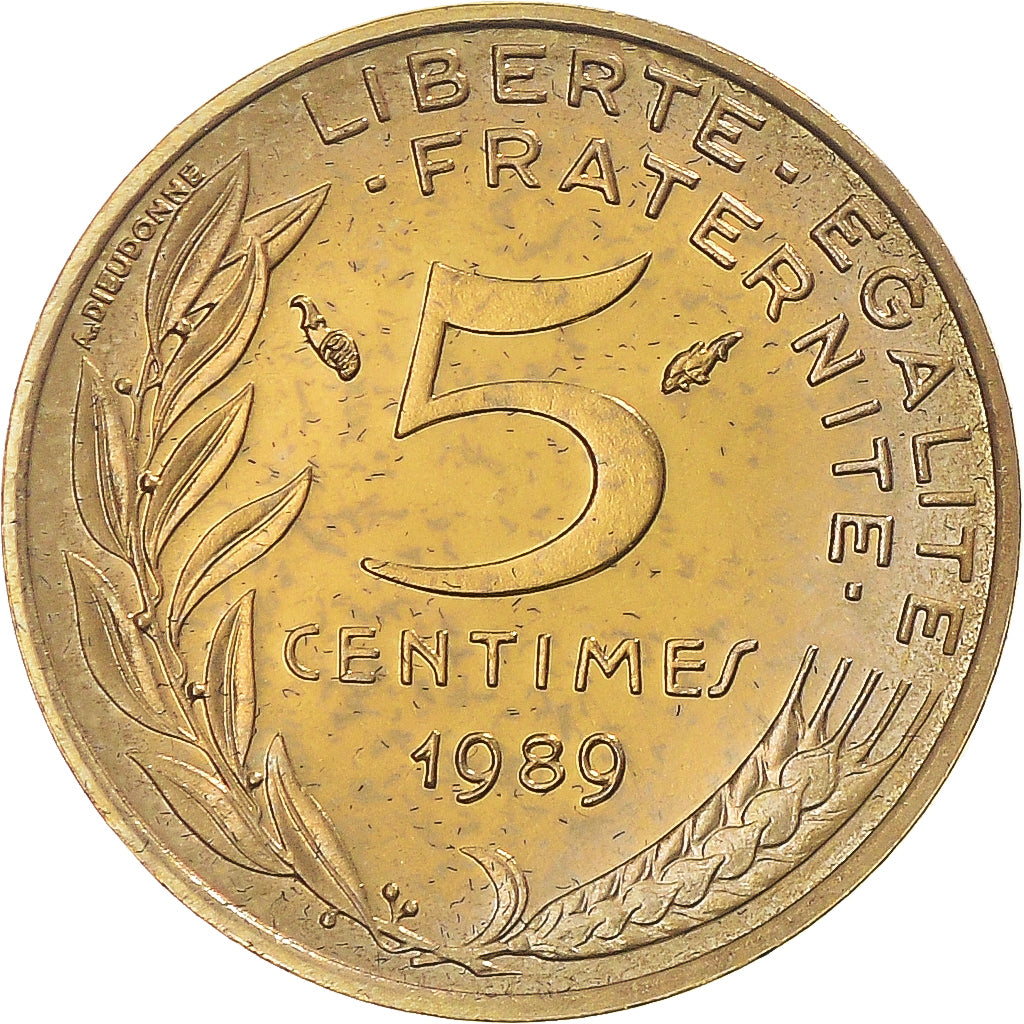 Coin, France, Marianne, 5 Centimes, 1989, Paris, série FDC, MS(65-70)