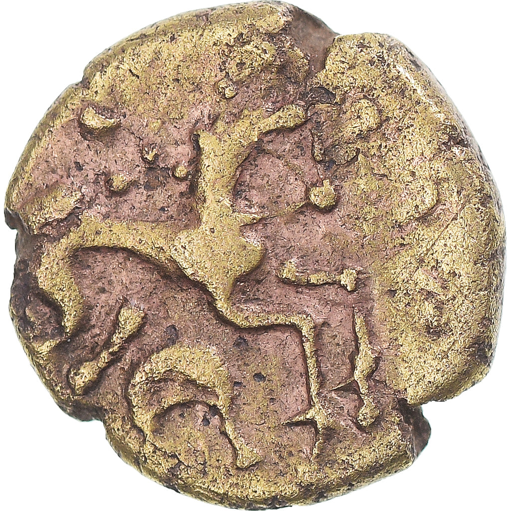 Coin, Carnutes, 1/4 statère à la lyre, 1st century BC, EF(40-45), Electrum
