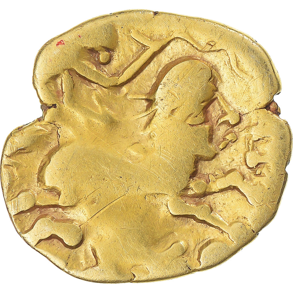 Coin, Aulerci Cenomani, 1/4 Stater, 1st century BC, Le Mans, VF(20-25), Gold