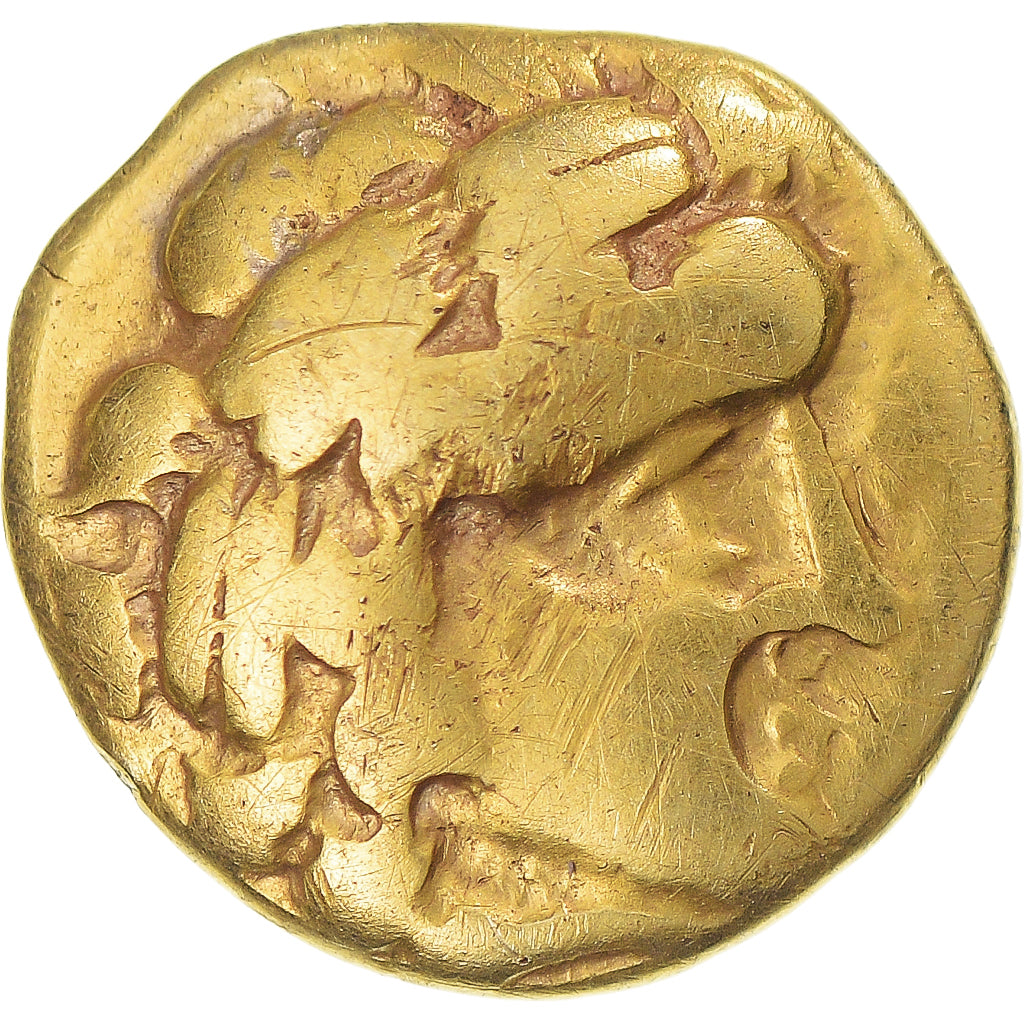 Coin, Aulerci Cenomani, 1/4 au cheval androcéphale, ca. 80-50 BC, Le Mans