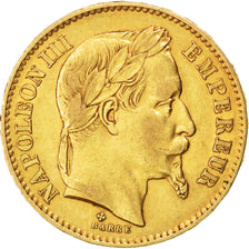 FRANCE, Napoléon III, 20 Francs, 1868, Strasbourg, KM #801.2, AU(50-53), Gold, G