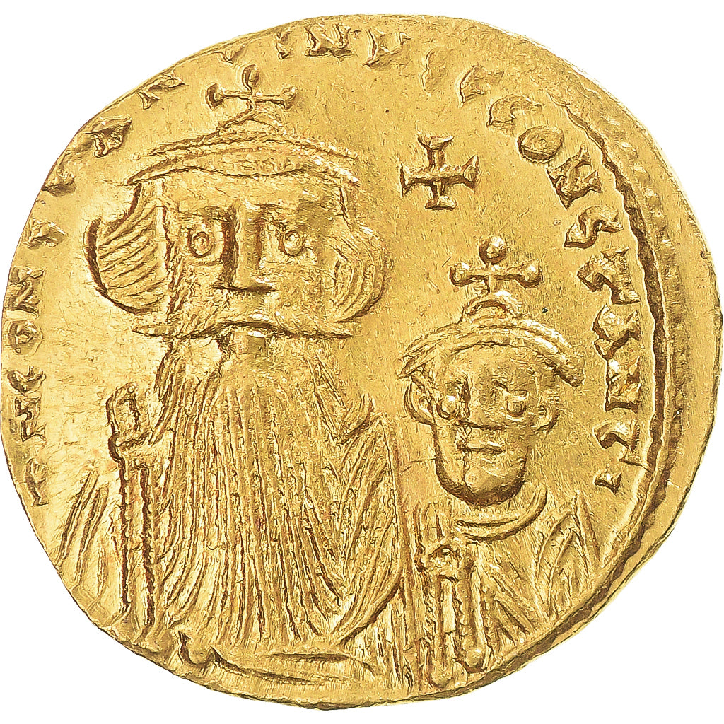 Monnaie, Heraclius, avec Heraclius Constantin, Solidus, 610-641, Constantinople