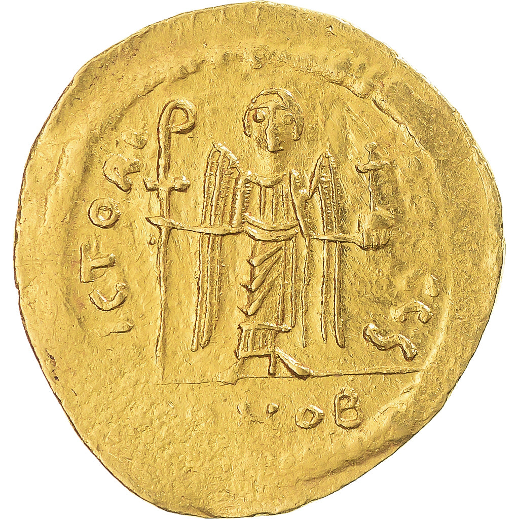 Coin, Maurice Tiberius, Solidus, 583-602, Constantinople, AU(50-53), Gold