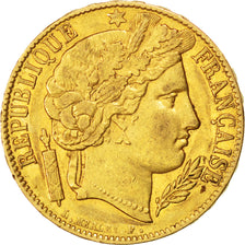 FRANCE, Cérès, 20 Francs, 1851, Paris, KM #762, EF(40-45), Gold, Gadoury #1059, 