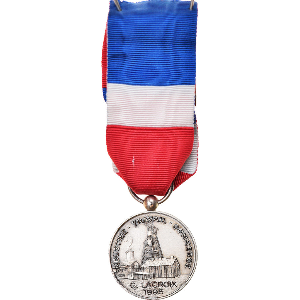 France, Industrie-Travail-Commerce, Medal, 1995, Excellent Quality, Silvered