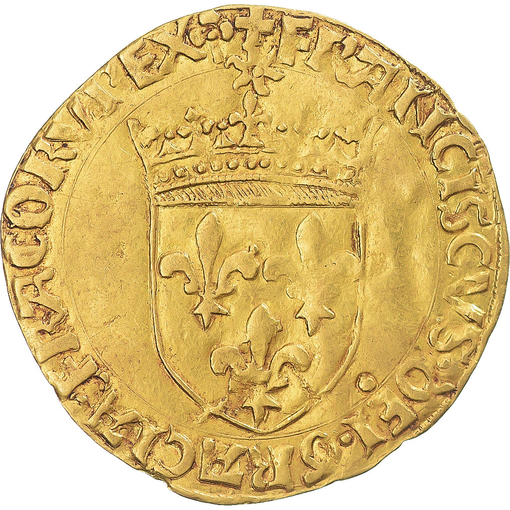 Moneta, Francja, François Ier, Écu d'or au soleil, après 1519, Lyon