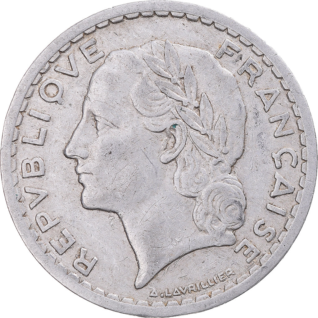 Monnaie, France, Lavrillier, 5 Francs, 1945, Paris, 9 closed, TTB, Aluminium