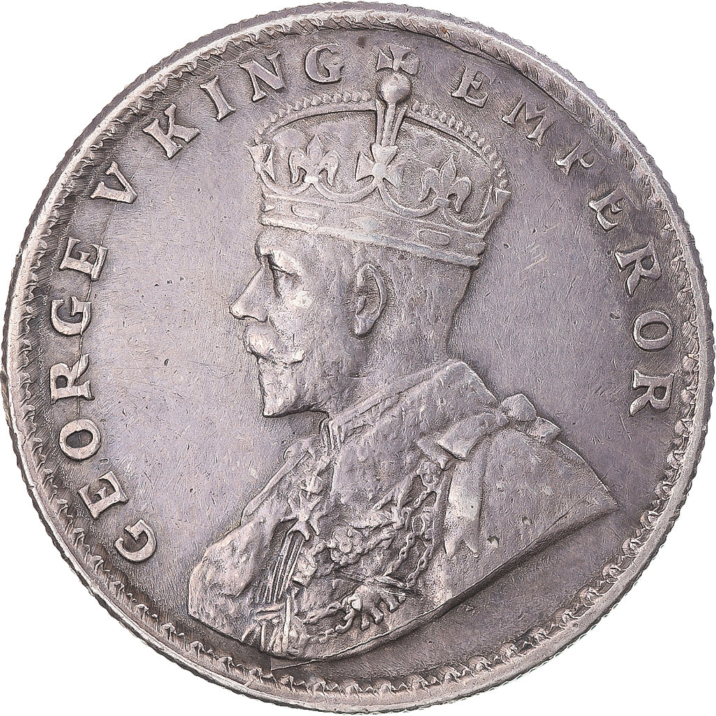 Moneda, INDIA BRITÁNICA, George V, Rupee, brockage (lakhi), EBC, Plata, KM:524