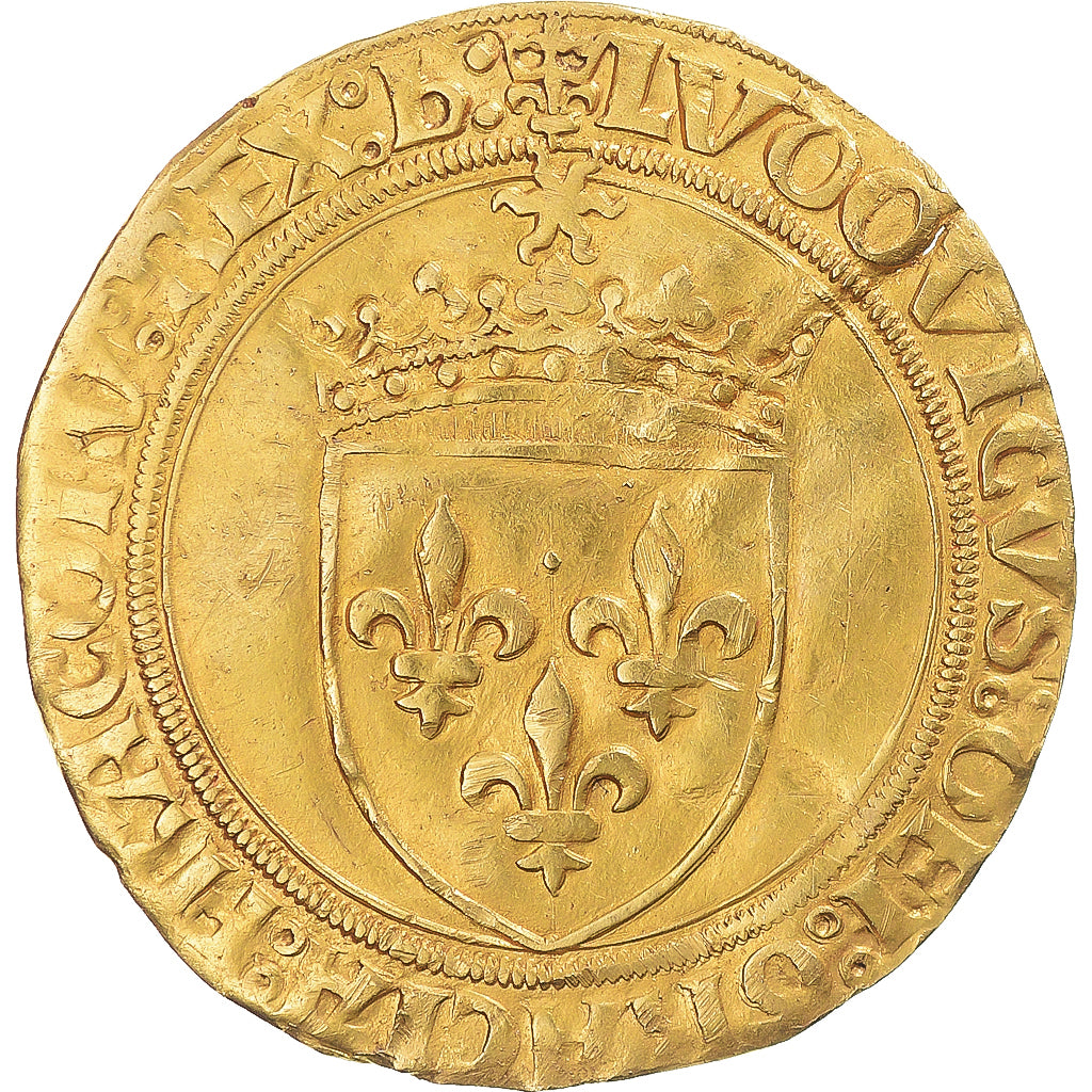 Moneta, Francia, Louis XII, Écu d'or au soleil, 1498-1514, Bourges, BB+, Oro
