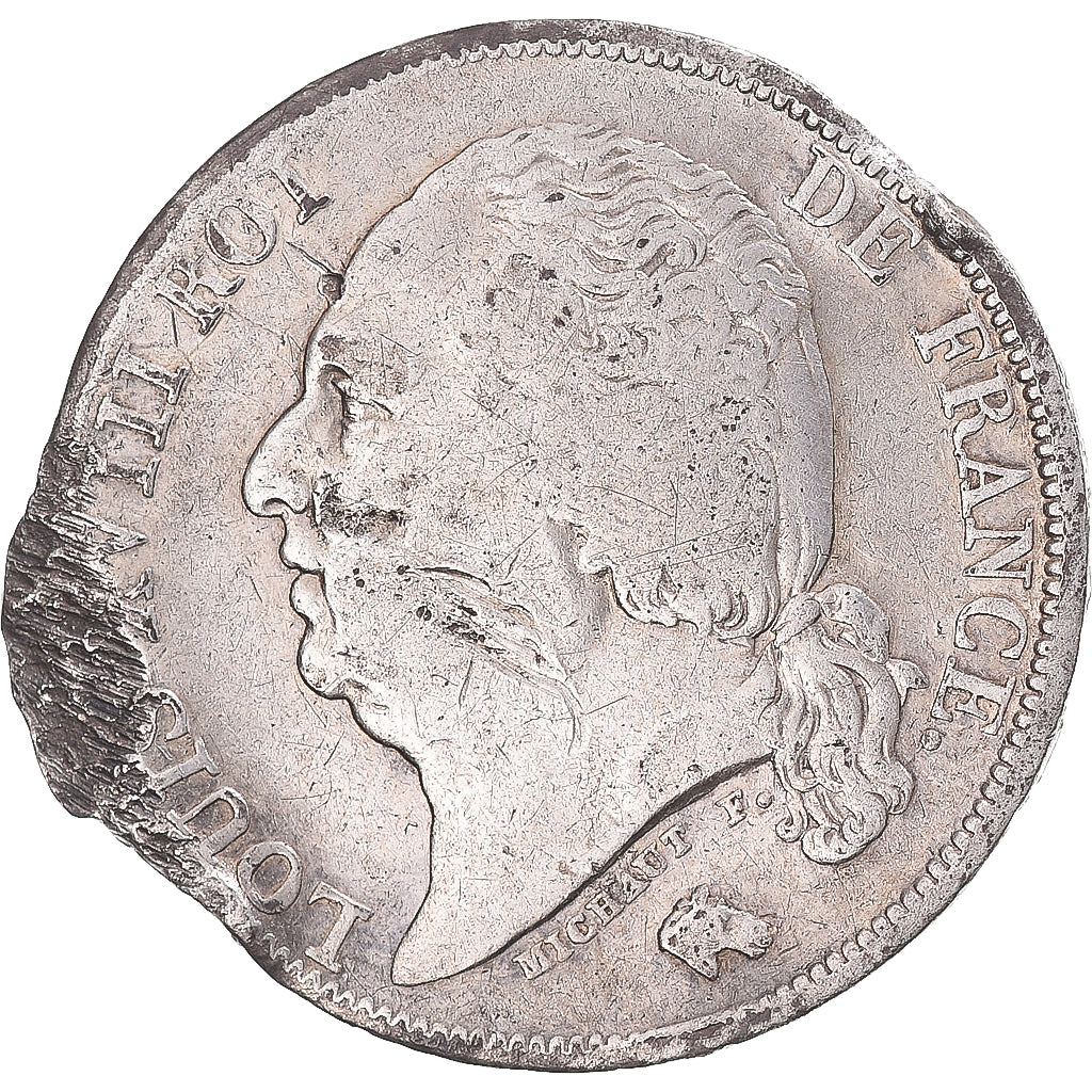 Munten, Frankrijk, Louis XVIII, Franc, 1822, Paris, FR+, Zilver, KM:709.1