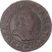 Moeda, França, Henri III, Double Tournois, 1587, Paris, VF(30-35), Cobre