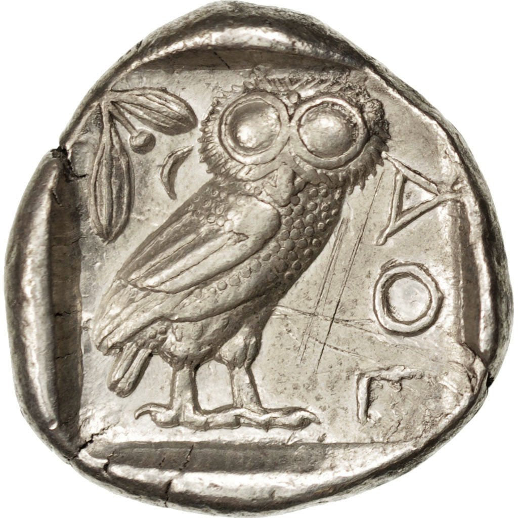 Attica, Athens (490-407 BC), Tetradrachm, Athens, AU(55-58), Silver, SNGCop...