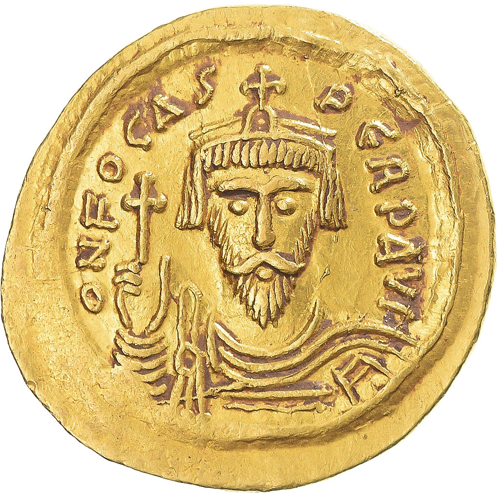 Coin, Phocas, Solidus, 602-610, Constantinople, EF(40-45), Gold, Sear:618