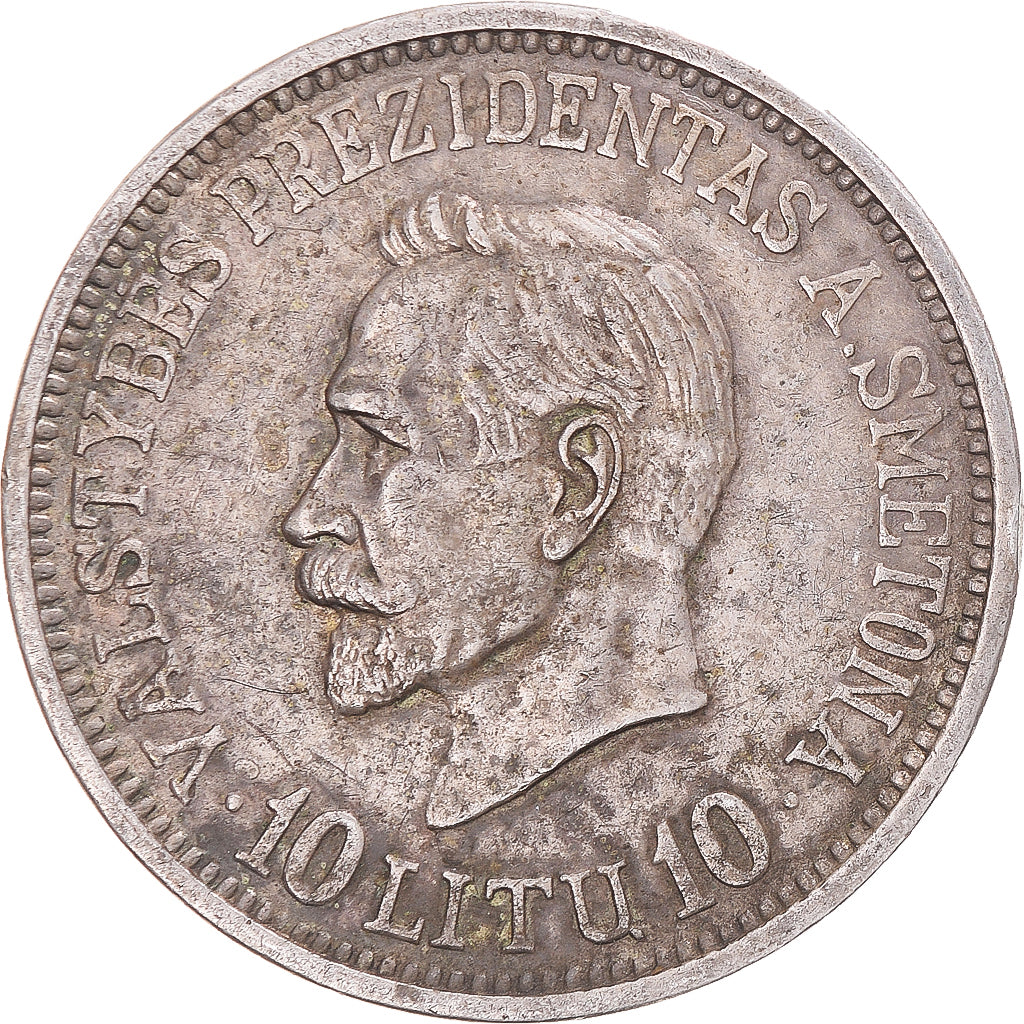 Moneta, Litwa, 10 Litu, 1938, Brussels, EF(40-45), Srebro, KM:84
