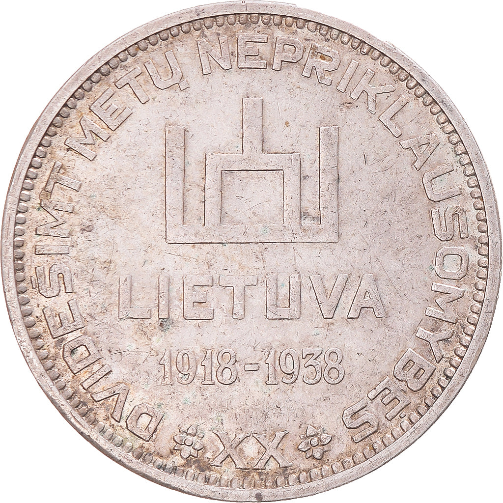 Moneta, Litwa, 10 Litu, 1938, Brussels, EF(40-45), Srebro, KM:84