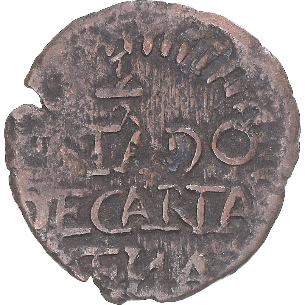 Moneta, Colombia, 1/2 Réal, 1814, Cartagena, MB, Rame