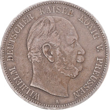 Münze, Deutsch Staaten, PRUSSIA, Wilhelm I, 5 Mark, 1876, Berlin, S+, Silber