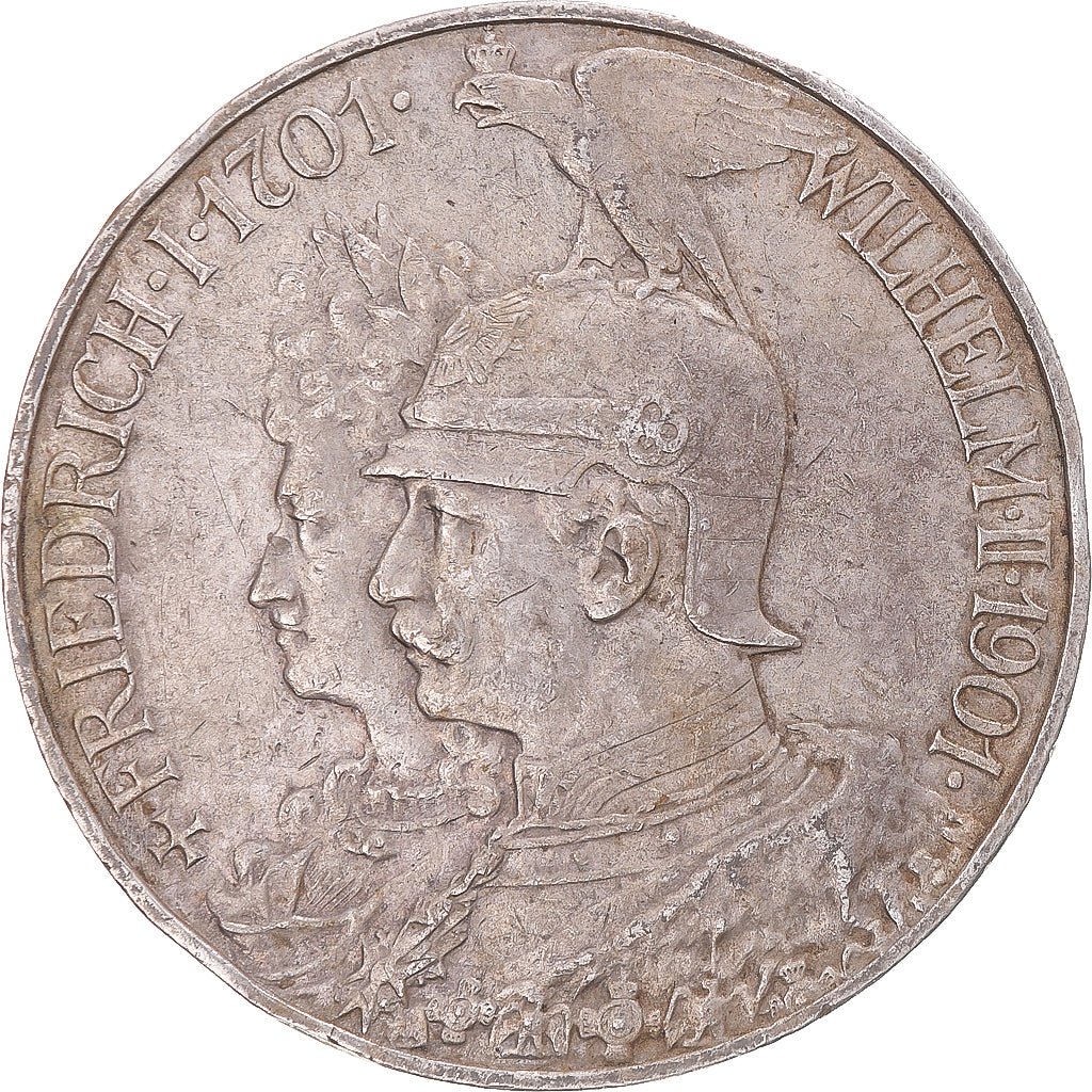 Coin, German States, PRUSSIA, Wilhelm II, 5 Mark, 1901, Berlin, EF(40-45)