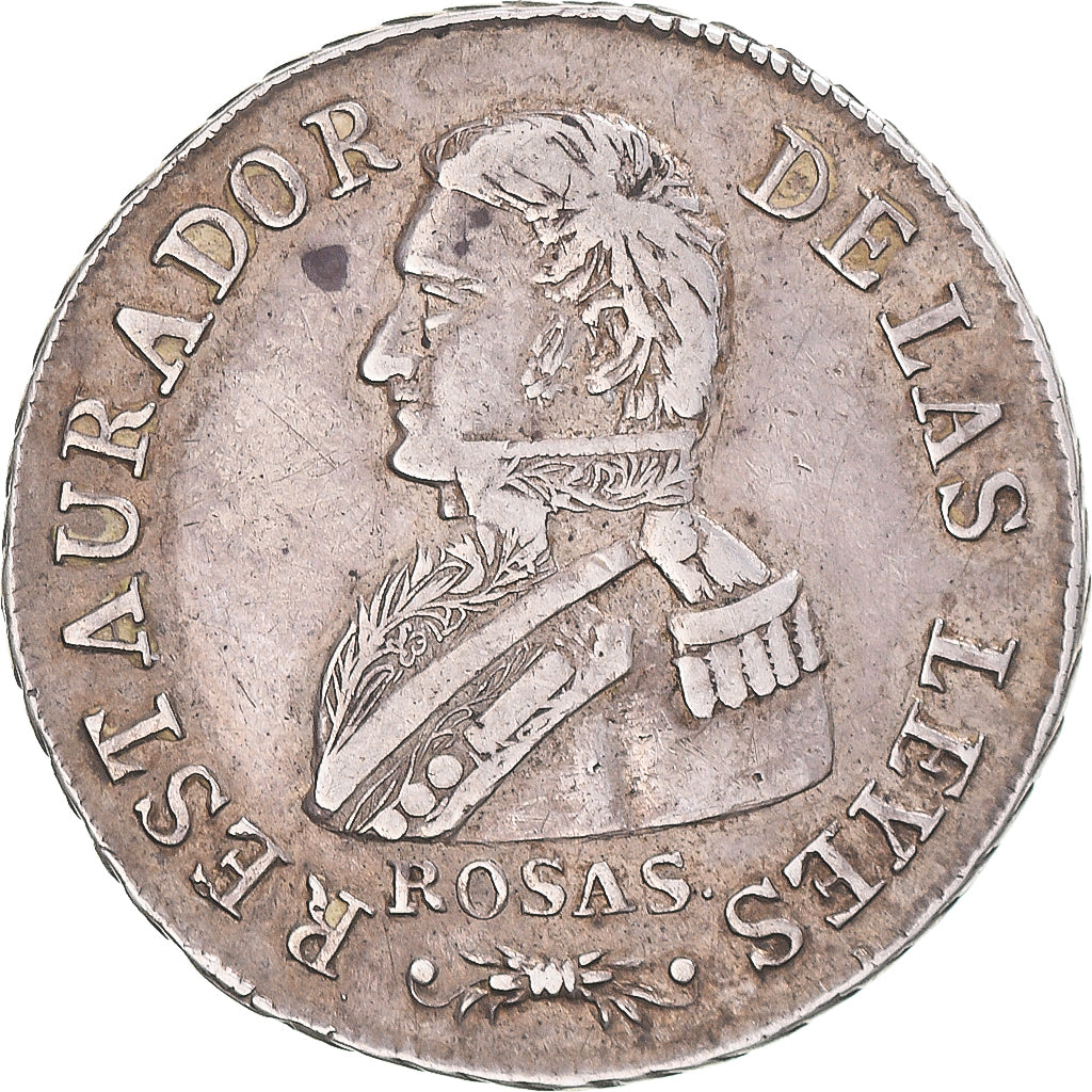 Moneda, Argentina, LA RIOJA, 2 Reales, 1842, La Rioja, BC+, Plata, KM:12
