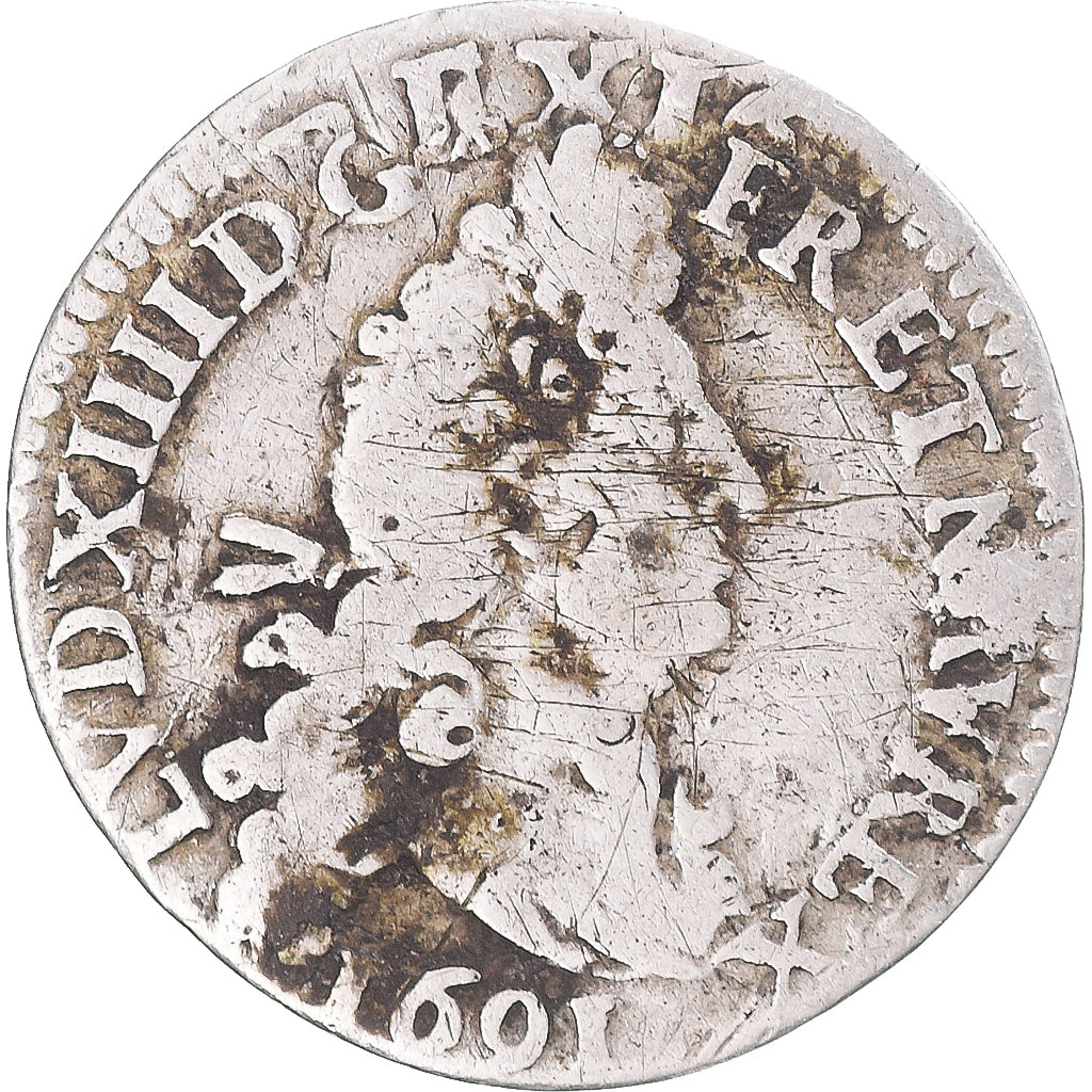 Moneta, Francia, Louis XIV, 4 Sols aux 2 L, 1691, réformé, MB, Argento