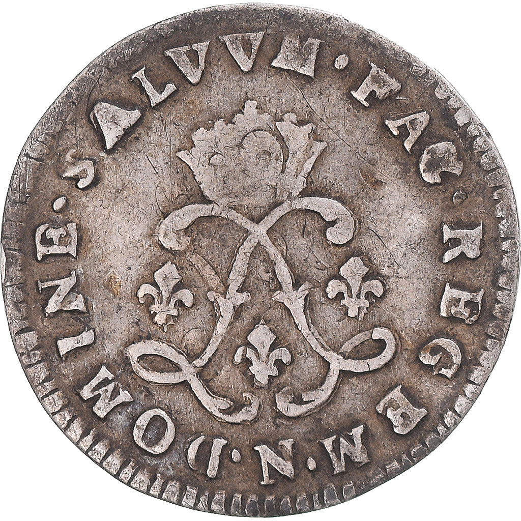 Moneda, Francia, Louis XIV, 4 Sols aux 2 L, 1691, Montpellier, réformé, BC+