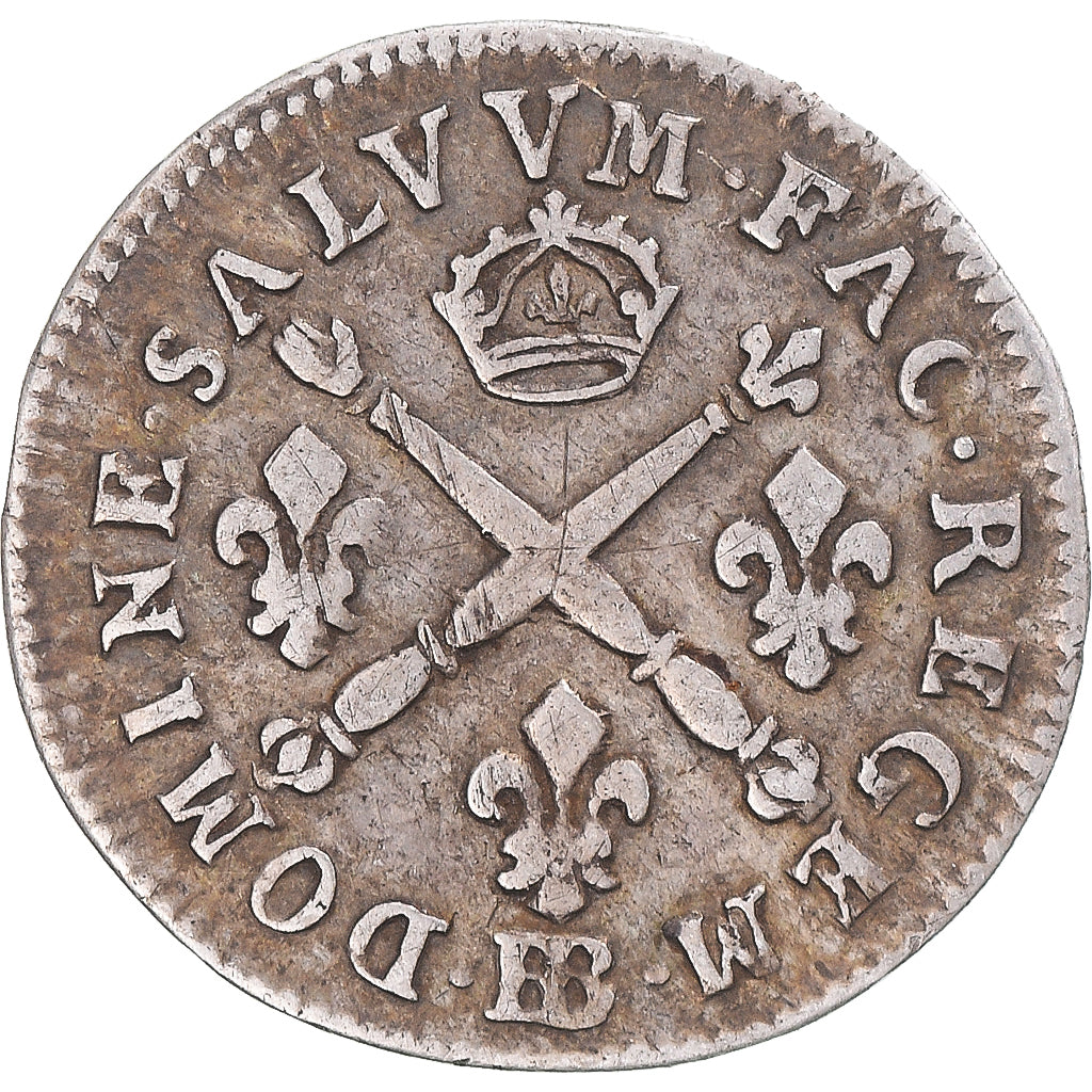 Moneda, Francia, Louis XIV, 5 Sols aux insignes, 1703, Strasbourg, réformé