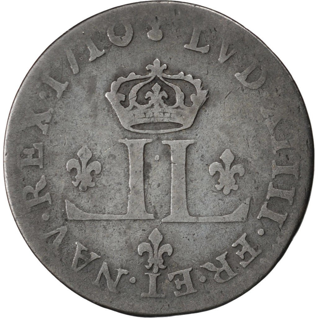 FRANCE, XXX Deniers aux 2 L couronnés, 30 Deniers, 1710, Metz, KM #378.1, V...