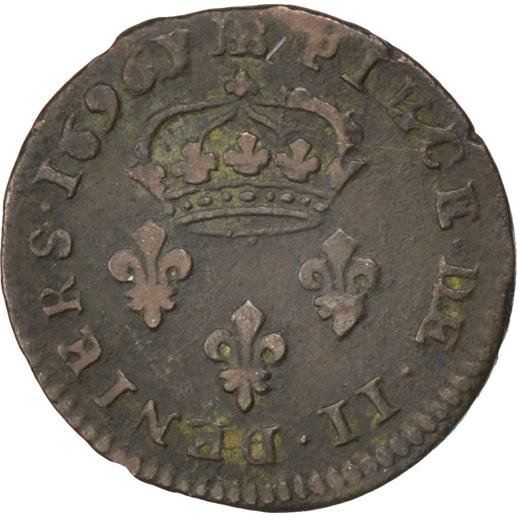 Louis XIV, 2 Deniers de Strasbourg, 1696 BB, C2G 262