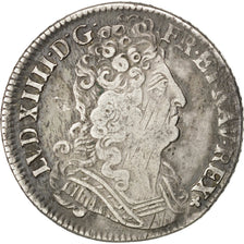 FRANCE, 1/4 Écu aux 3 couronnes, 1/4 ECU, 1711, Tours, KM #380.5, VF(30-35), ...