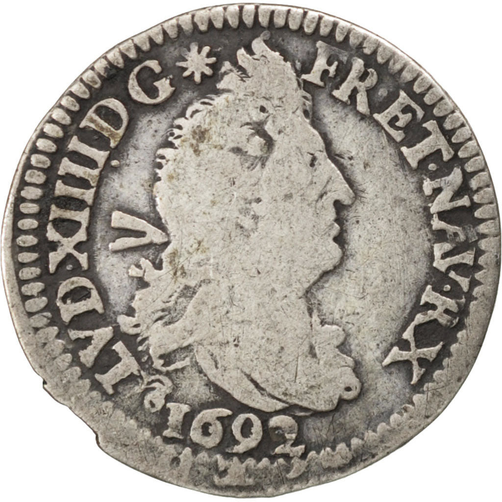 Louis XIV, 4 Sols aux 2 L couronnées, 1692 A, Paris, Gadoury 106