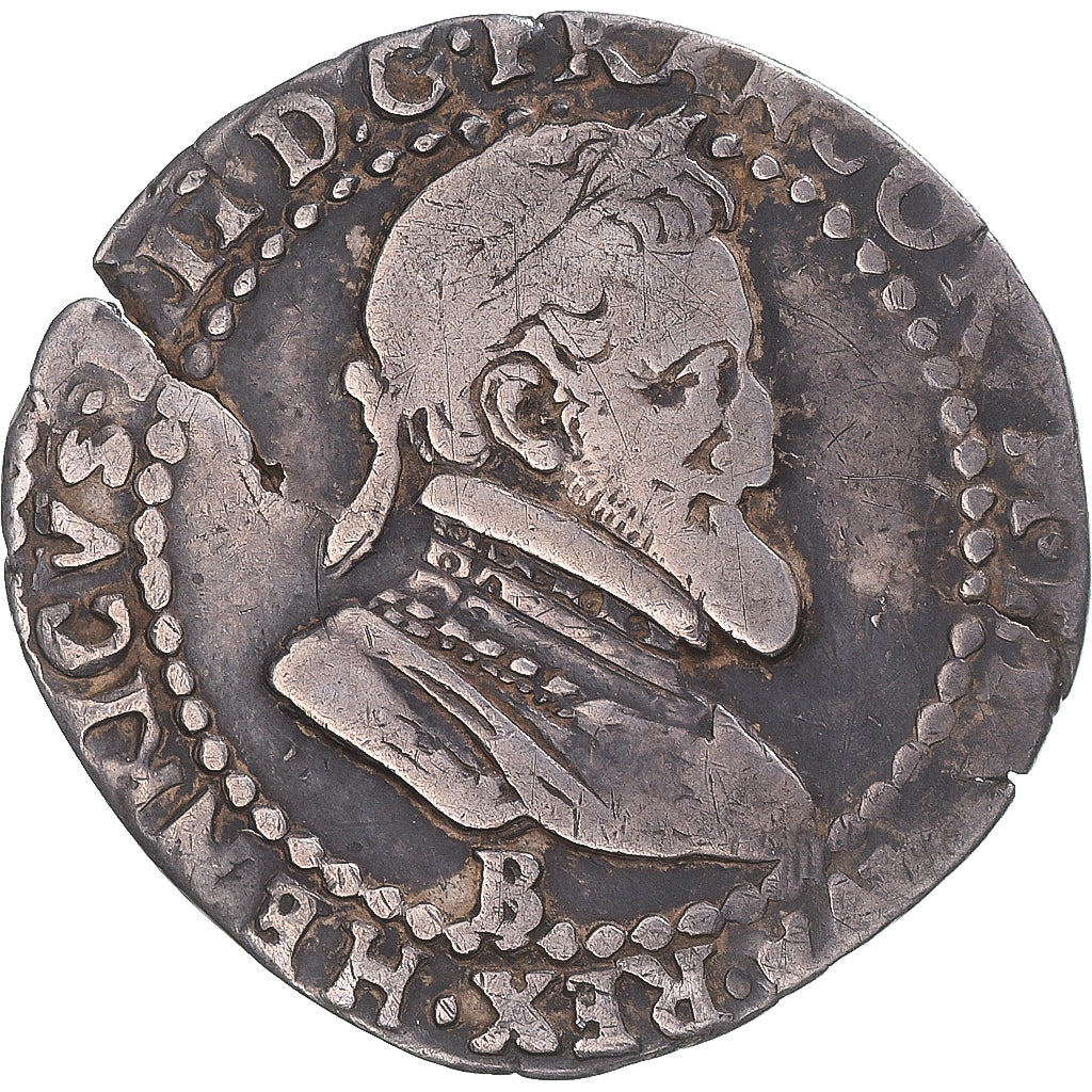Coin, France, Henri IV, 1/4 Franc, 1594, Rouen, Inédit !, VF(30-35), Silver