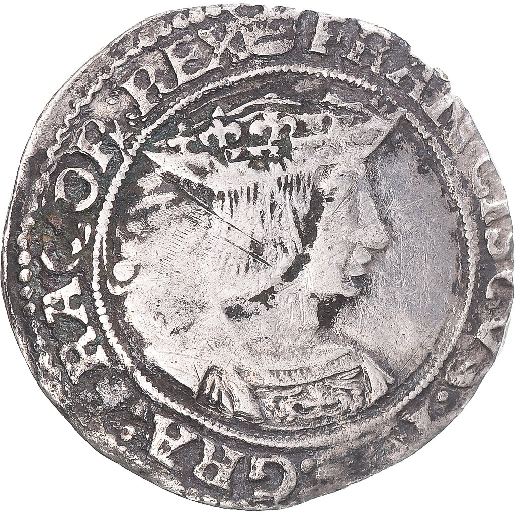 Coin, France, François Ier, Teston, 1515-1547, Paris, VF(20-25), Silver