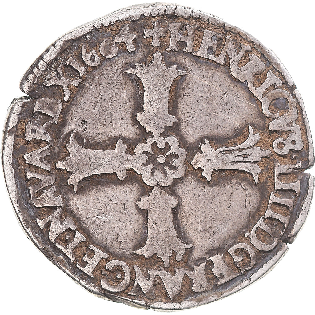 Münze, Frankreich, Henri IV, 1/4 Ecu, 1604, Nantes, S+, Silber, Gadoury:597