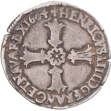 Münze, Frankreich, Henri IV, 1/4 Ecu, 1604, Nantes, S+, Silber, Gadoury:597