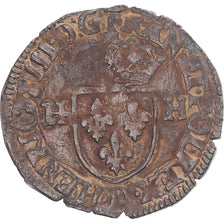 Coin, France, Henri III, Douzain aux deux H, 1576, Lyon, VF(20-25), Billon