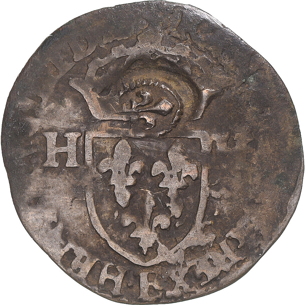 Münze, Frankreich, Louis XIII, Quinzain (Douzain contremarqué), Rouen, SGE+