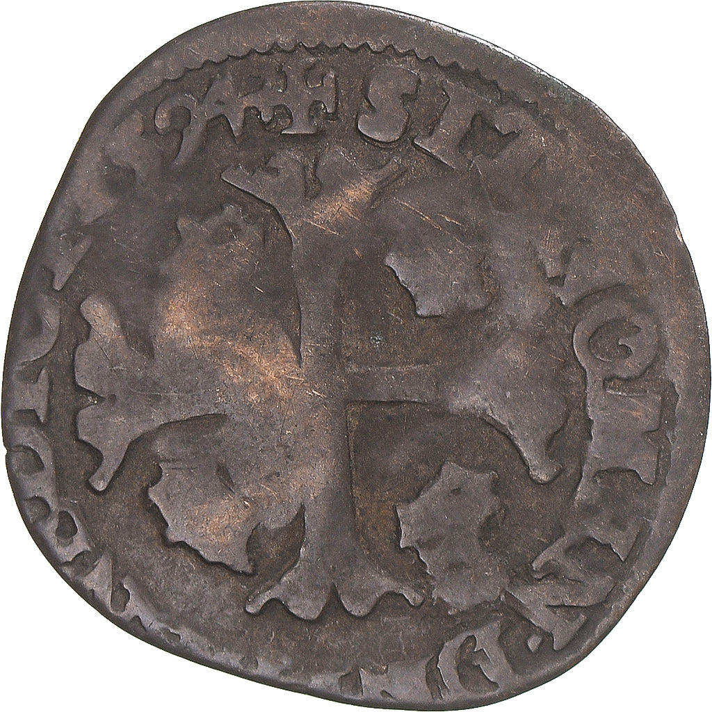 Munten, Frankrijk, Louis XIII, Quinzain (Douzain contremarqué), 1594, Amiens