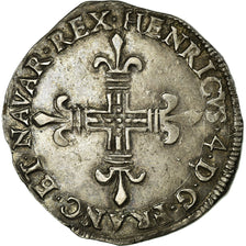 Coin, France, Henri IV, 1/4 Ecu, 1601, Saint Palais, AU(55-58), Silver, KM:31