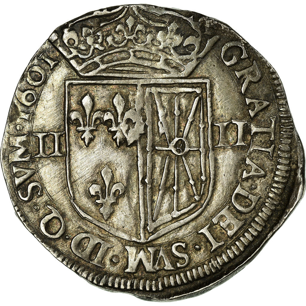 Monnaie, France, Henri IV, 1/4 Ecu, 1601, Saint Palais, SUP, Argent, KM:31