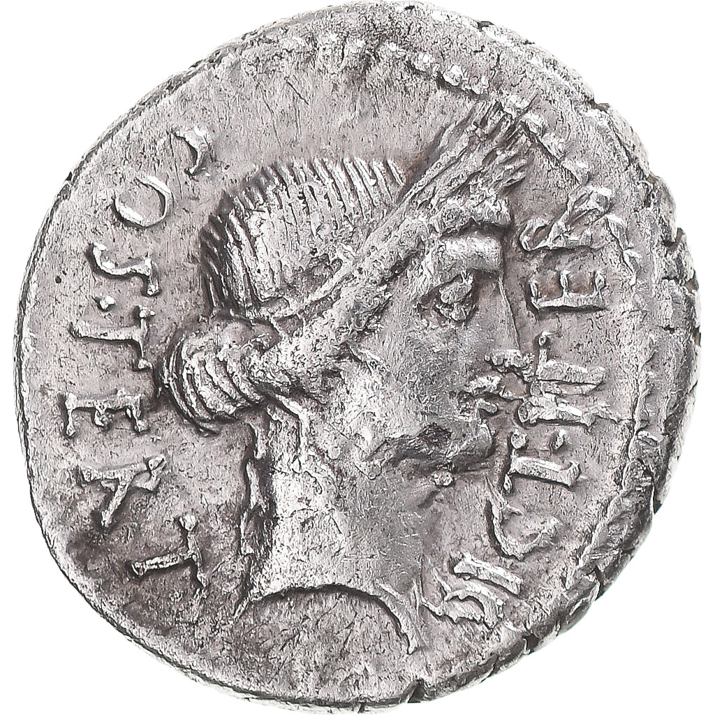 Moeda, Julius Caesar, Denarius, 46 BC, Uncertain Mint, EF(40-45), Prata