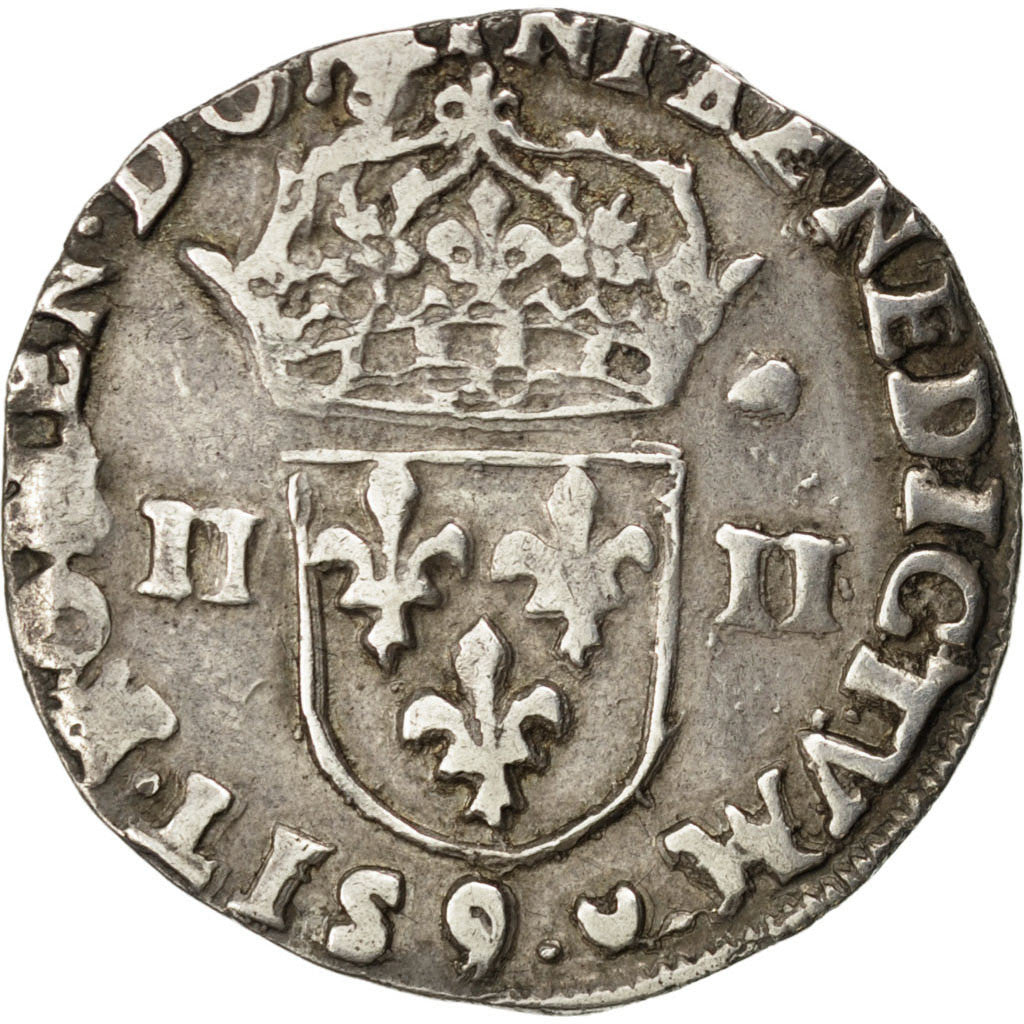 FRANCE, 1/4 Ecu, 1579, Rennes, EF(40-45), Silver, Sombart #4662, 9.56