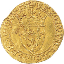 Moeda, França, Charles VII, 1/2 écu d'or à la couronne, 1445, Paris