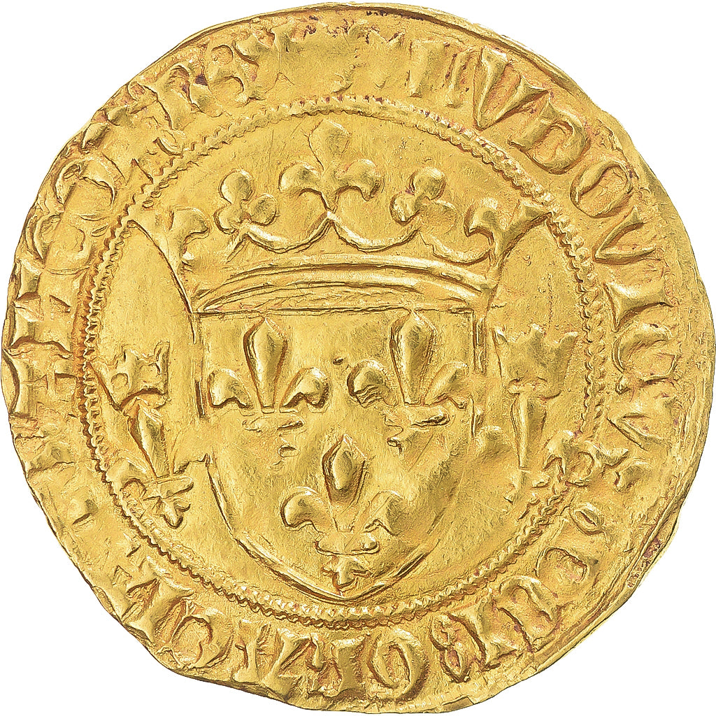 Moneta, Francia, Louis XI, Écu d'or à la couronne, 1474, La Rochelle, BB, Oro