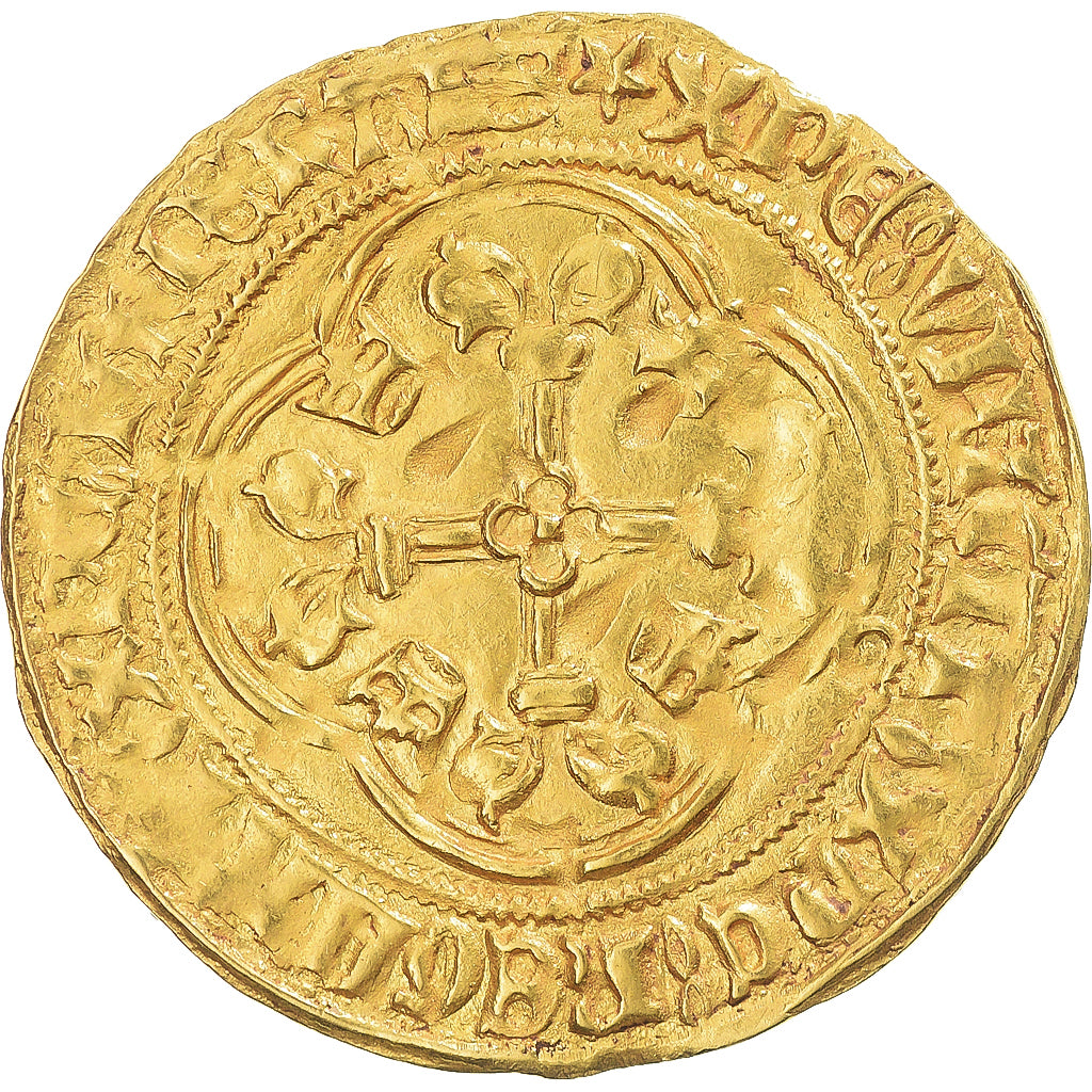 Moneta, Francia, Louis XI, Écu d'or à la couronne, 1474, La Rochelle, BB, Oro