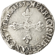 FRANCE, 1/4 Ecu, 1587, Rennes, EF(40-45), Silver, Sombart #4662, 9.73