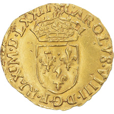 Moneta, Francia, Charles IX, Écu d’or au soleil, 1572, Toulouse, réformé