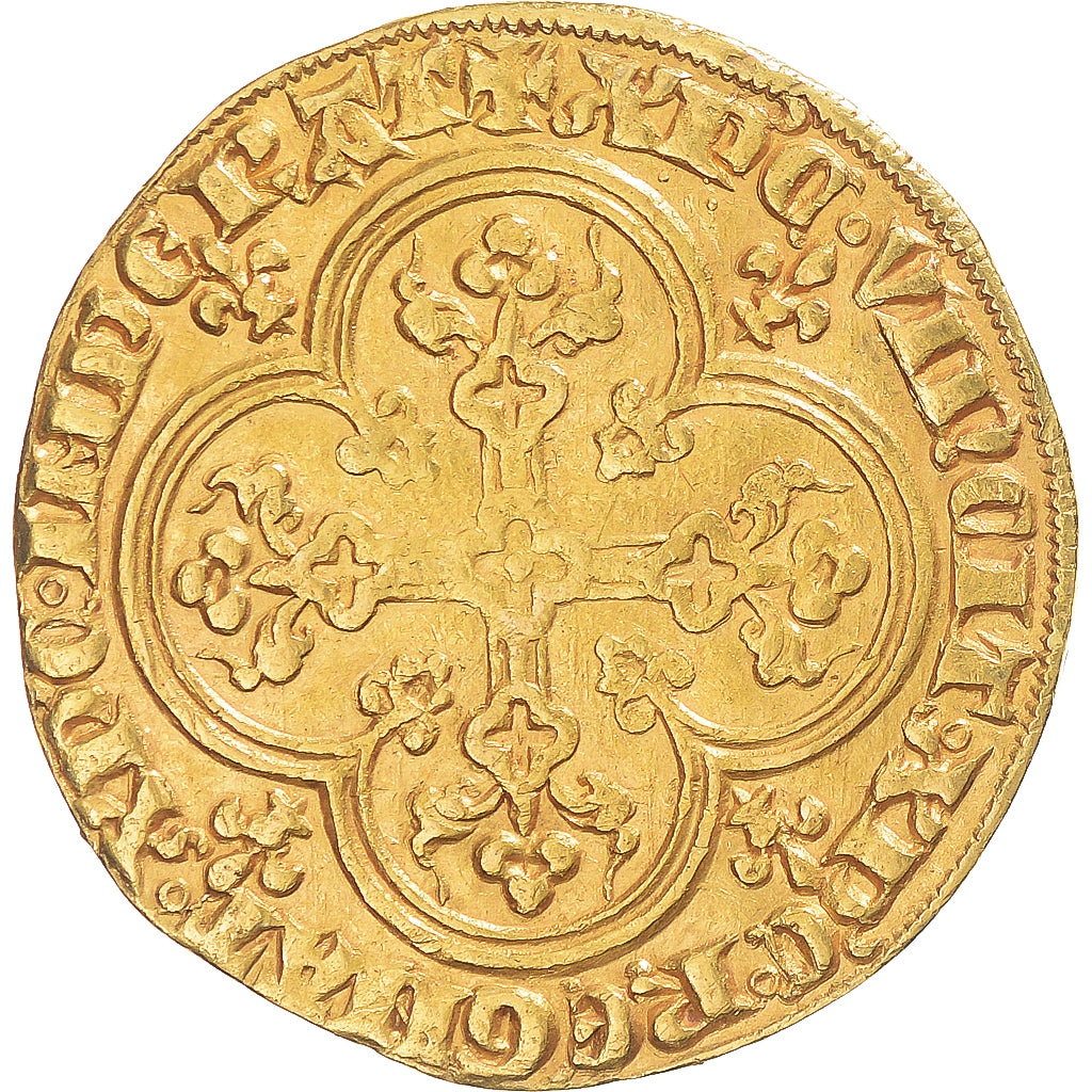 Moneta, Francja, Philip IV, Agnel d'or, AU(50-53), Złoto, Duplessy:212