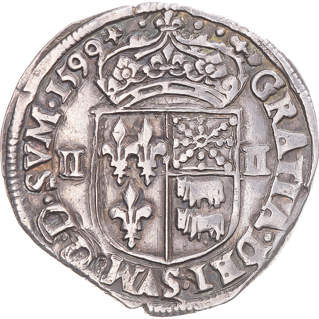 Monnaie, France, Henri IV, 1/4 Ecu de Béarn, 1599, Morlaas, TTB+, Argent