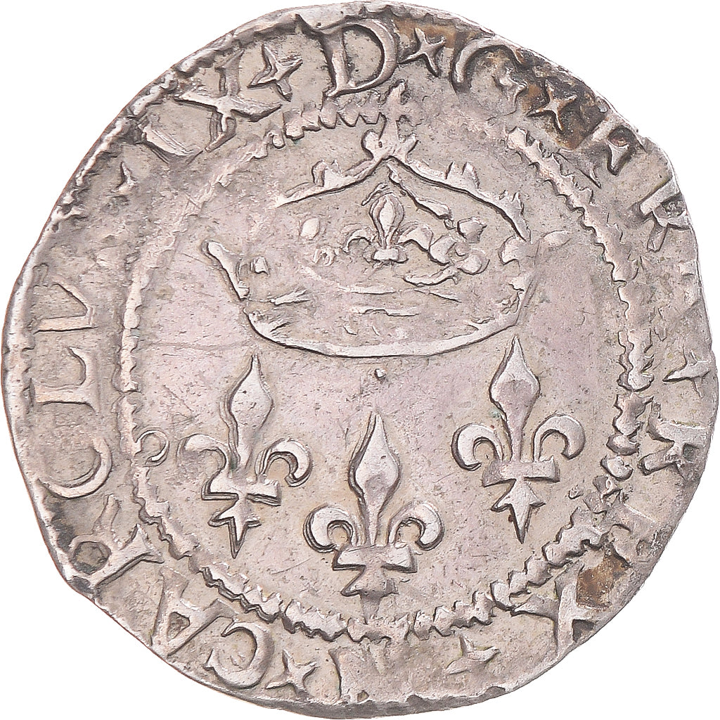 Coin, France, Charles IX, Double Sol Parisis, 1575, Montpellier, AU(50-53)