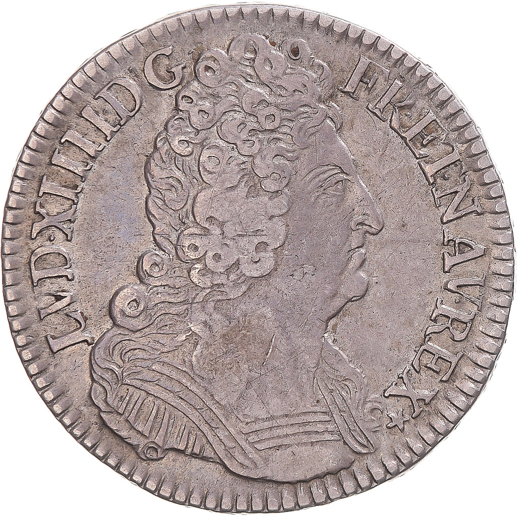 Monnaie, France, Louis XIV, 1/2 Ecu aux trois couronnes, 1710, Paris, TTB+